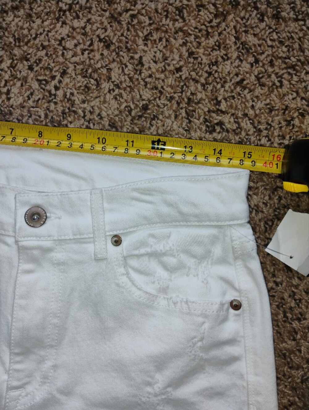 New PISTOLA Rare Dept Store Sample White Distressed Straight Leg Jeans Size 4 - Picture 7 of 12